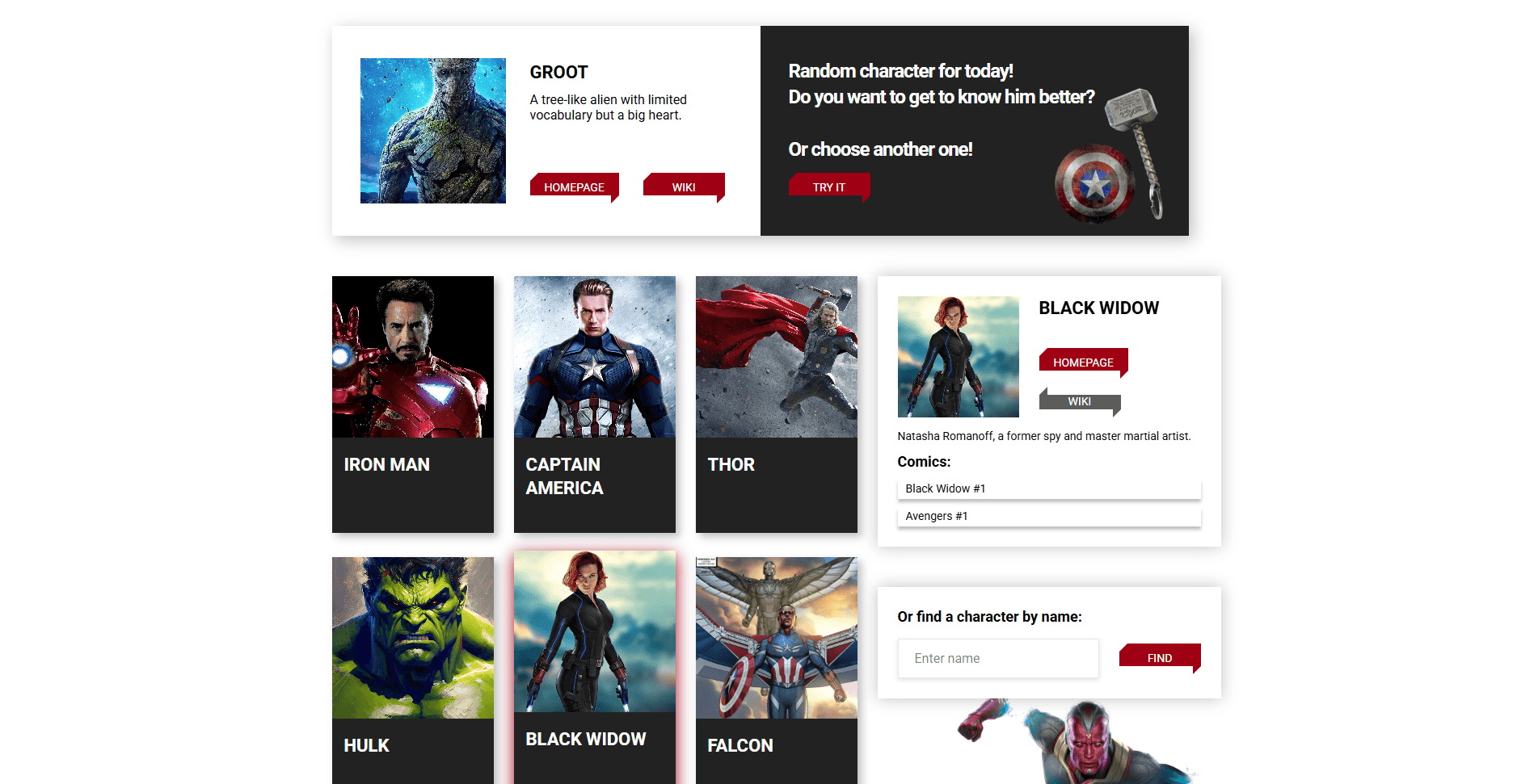 Marvel Characters App